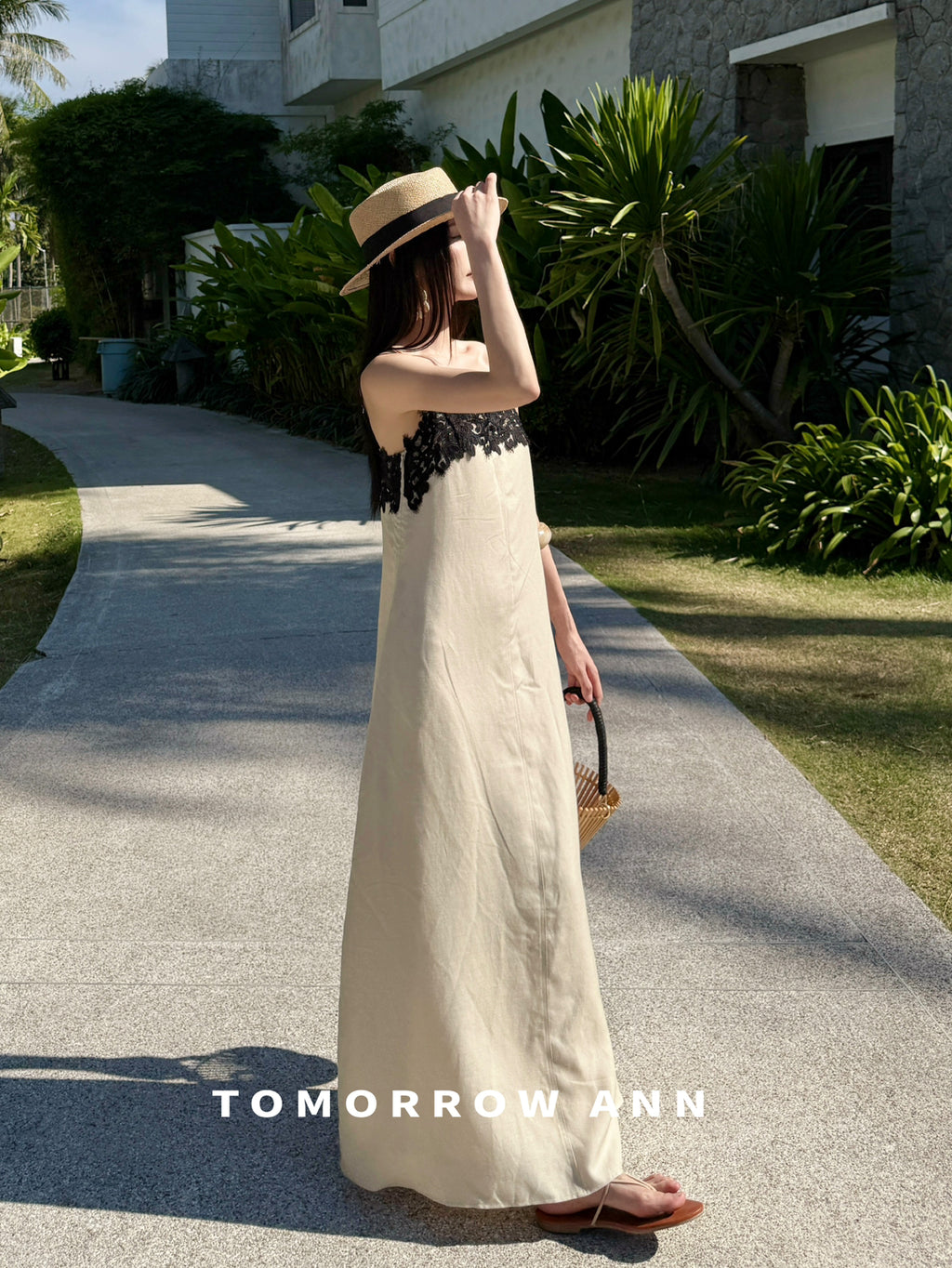 Elegant Lace Patchwork Camisole Maxi Dress - Spring Chic Designer Slip Dress for Dates